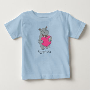 Para Bebê Camiseta de bebé Hippo Hugs Dia dos Namorados