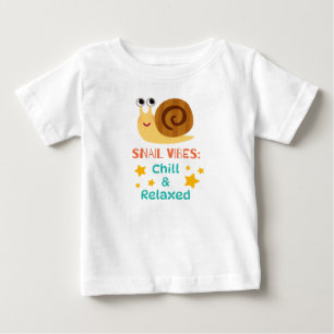 Para Bebê Camiseta de bebé vibrações de caracol relaxadas e