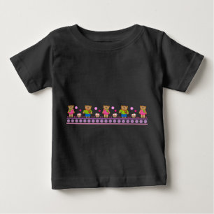 Para Bebê Camiseta de bebês de animais com ursos e polkadots