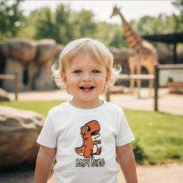 Para Bebê Camiseta de Bebêzinha Laranja Fofa de Dinossauro