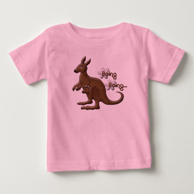 Para Bebê Camiseta de Boing Boing Kangaroo. (Frente)