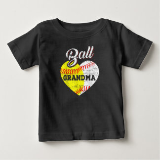 Para Bebê Camiseta de Bola Vovó Baseball Softball Heart T-Sh