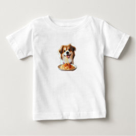 Para Bebê camiseta de cachorro que ama espaguete