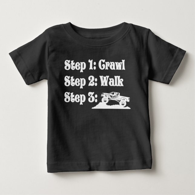 Para Bebê Camiseta de camioneta 4x4 de caminhada (Frente)