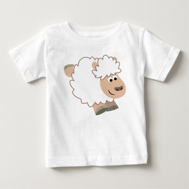 Para Bebê Camiseta de Cartoon Bela em Corrente (Frente)
