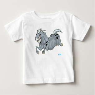Para Bebê Camiseta de Cartoon Cavalo Louco