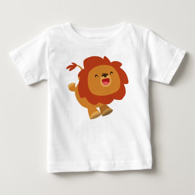 Para Bebê Camiseta de Cartoon Lion Baby T-Shirt (Frente)