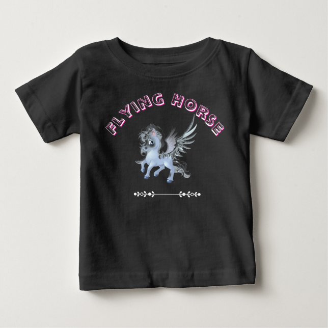 Para Bebê Camiseta de Cavalo Voador - Design de Cavalo Mágic (Frente)