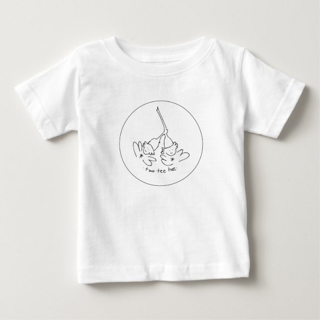 Para Bebê Camiseta de chá preto e branco (Frente)