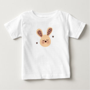Para Bebê Camiseta de coelho dormindo fofo