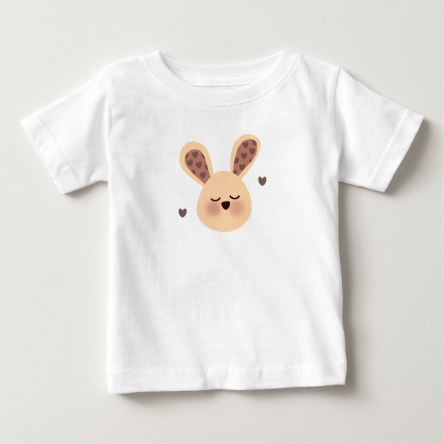 Para Bebê Camiseta de coelho dormindo fofo (Frente)