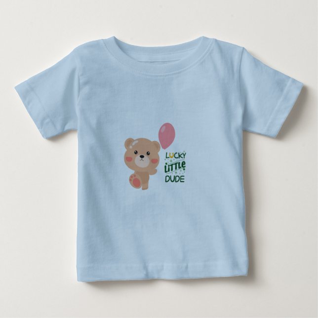 Para Bebê Camiseta de criança com o texto "Cara Sortudo" (Frente)