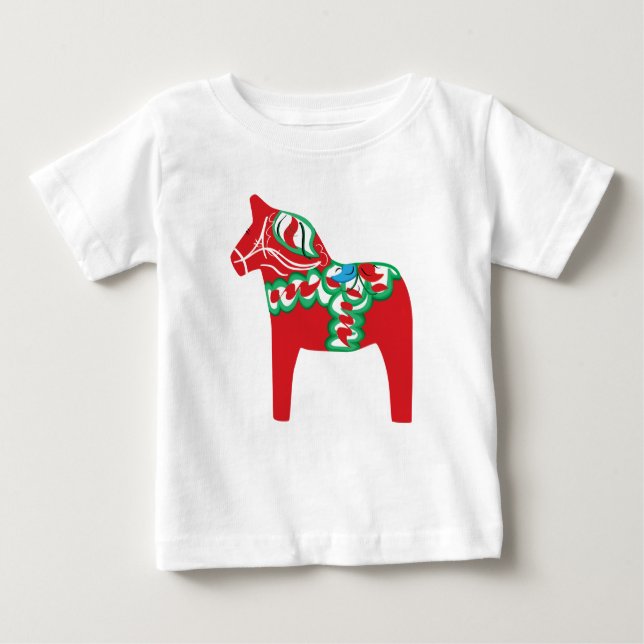 Para Bebê Camiseta de Criança Dala Horse (Frente)