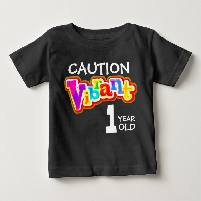 Para Bebê Camiseta de criança de 1 ano vibrante (Frente)