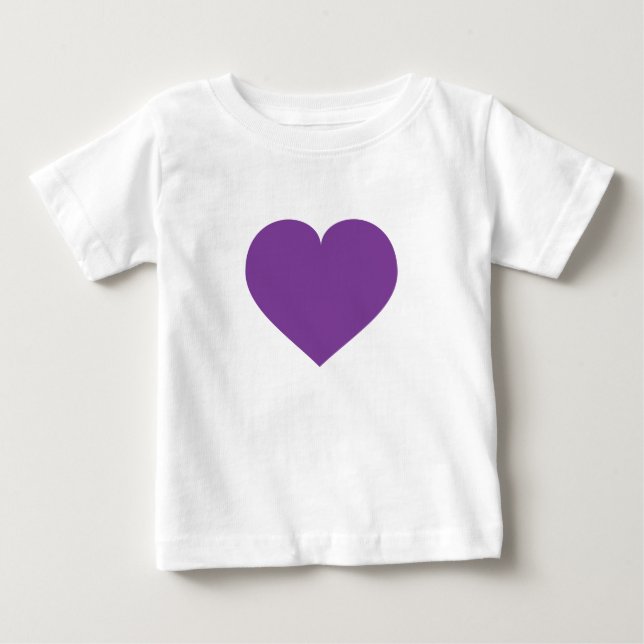 Para Bebê Camiseta de criança de coração roxo (Frente)