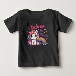 Para Bebê Camiseta de Criança Pequena do Unicórnio Mágico