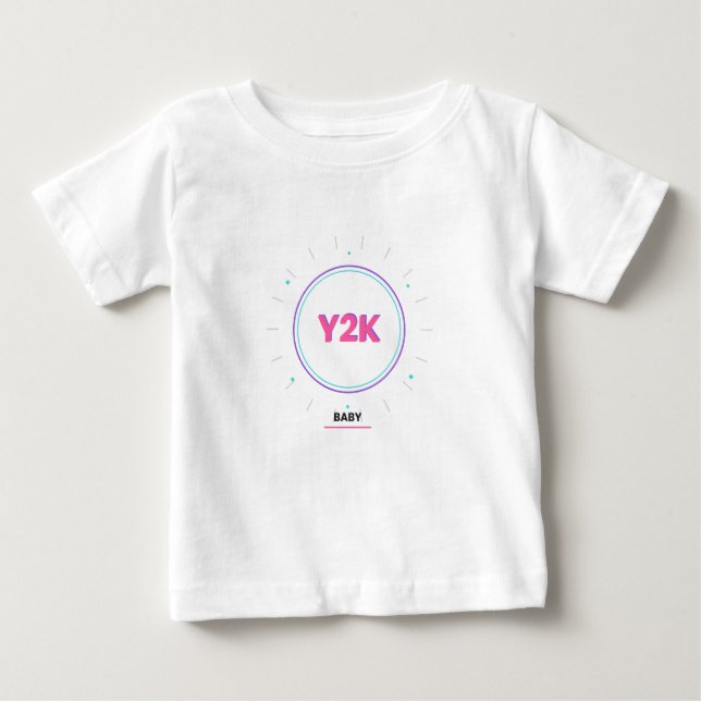 Para Bebê Camiseta de Cromo com Estilo Retrô Y2K (Frente)