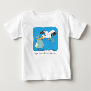 Para Bebê Camiseta de desenho animado de cegonha fofa carreg