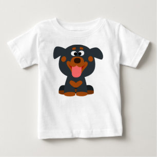 Para Bebê Camiseta de desenho animado doce Rottweiler Baby T