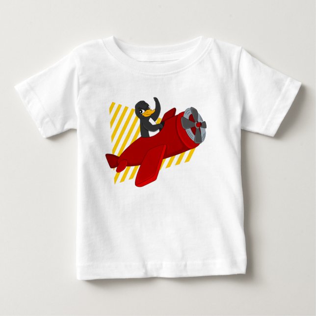 Para Bebê Camiseta de desenho animado voando (Frente)