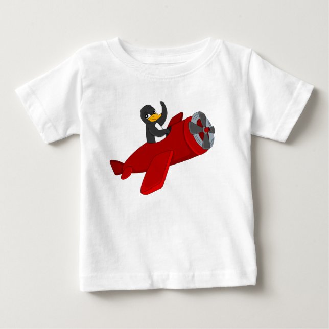 Para Bebê Camiseta de desenho animado voando (Frente)