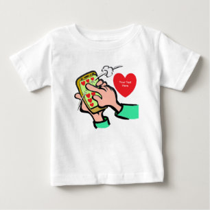 Para Bebê Camiseta de Deslizamento de Telefone de Corações