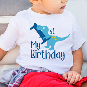 Para Bebê Camiseta de Dinossauro do Meu 1º Aniversário