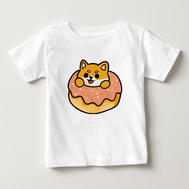 Para Bebê Camiseta de Donut de Cachorro Fofo – Presente de C (Frente)
