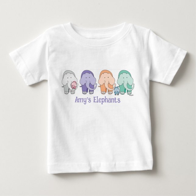 Para Bebê Camiseta de Elefante Tão Fofo (Frente)