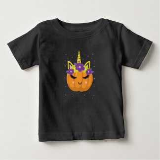 Para Bebê Camiseta de fantasia do Dia das Bruxas do Unicórni