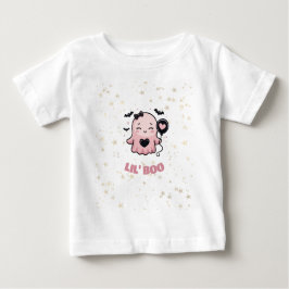 Para Bebê Camiseta de Fantasma Rosa Fofo Com Balão LIL' BOO