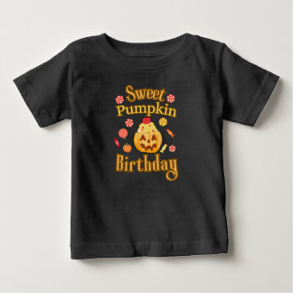 Para Bebê Camiseta de Halloween de Aniversário da Abóbora Do