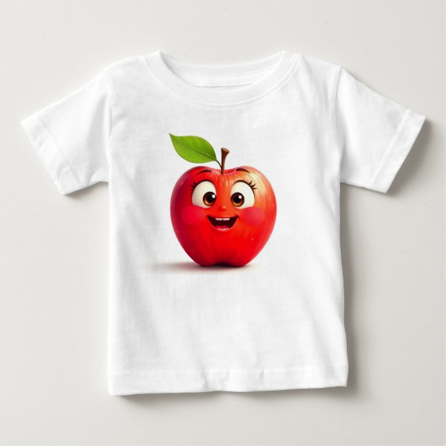 Para Bebê Camiseta de Jersey Fina Apple Impressa (Frente)