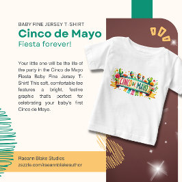 Para Bebê Camiseta de Jersey Fina Cinco de Mayo Fiesta Baby