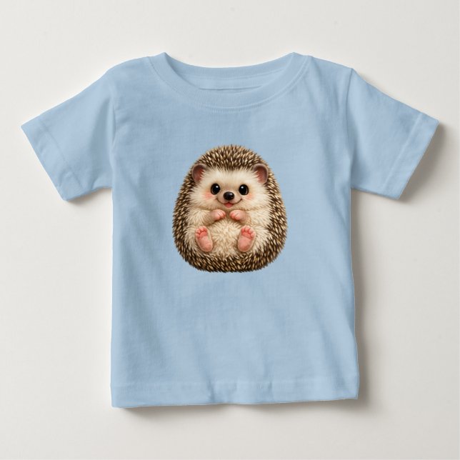 Para Bebê Camiseta de Jersey Fina de Bebêouriço-Cacheiro Fof (Frente)