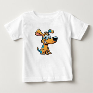 Para Bebê Camiseta de Jersey Fina de Cachorrinho Divertido B