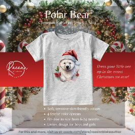 Para Bebê Camiseta de Jersey Fina de Ursinho Polar de Natal