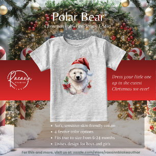 Para Bebê Camiseta de Jersey Fina de Ursinho Polar de Natal