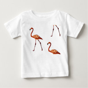 Para Bebê Camiseta de Jersey Fina Pink Flamingos Baby