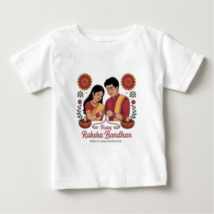 Para Bebê Camiseta de Jersey Fina Raksha Bandhan Baby