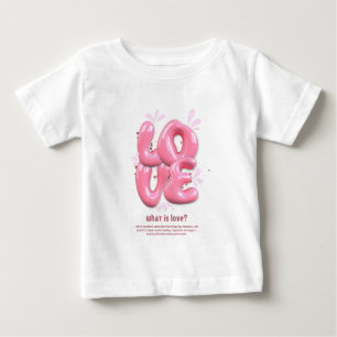 Para Bebê Camiseta de Jersey Fina Rosa com Citação de Amor e