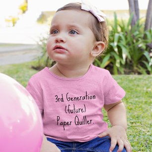 Para Bebê Camiseta de Jersey Fina Rosa da 3ª Geração (futuro