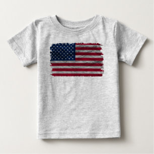 Para Bebê Camiseta de Jersey Infantil Bandeira Americana Vin