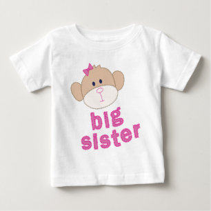 Para Bebê Camiseta de macaco da Irmã Grande