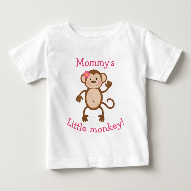 Para Bebê Camiseta de macaco mamãe (Frente)