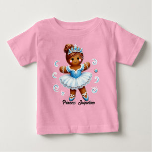 Para Bebê Camiseta de menina de gengibre fofa bailarina
