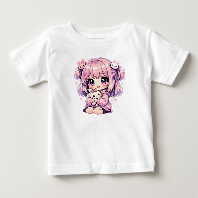 Para Bebê camiseta de menina fofa (Frente)