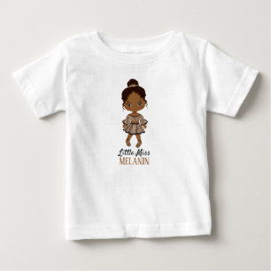 Para Bebê Camiseta de Menina Melanina, Afro-Americana