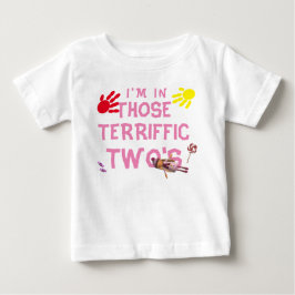 Para Bebê Camiseta de Menina Pequena do Terrific Two