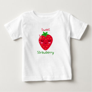 Para Bebê Camiseta de Morango Doce